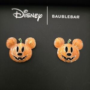 NIB Baublebar x Disney Halloween Mickey Mouse Pumpkin Stud Earrings